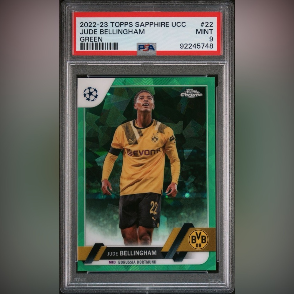 2022 Topps Chrome Sapphire UCC Jude Bellingham Green #22 PSA 9